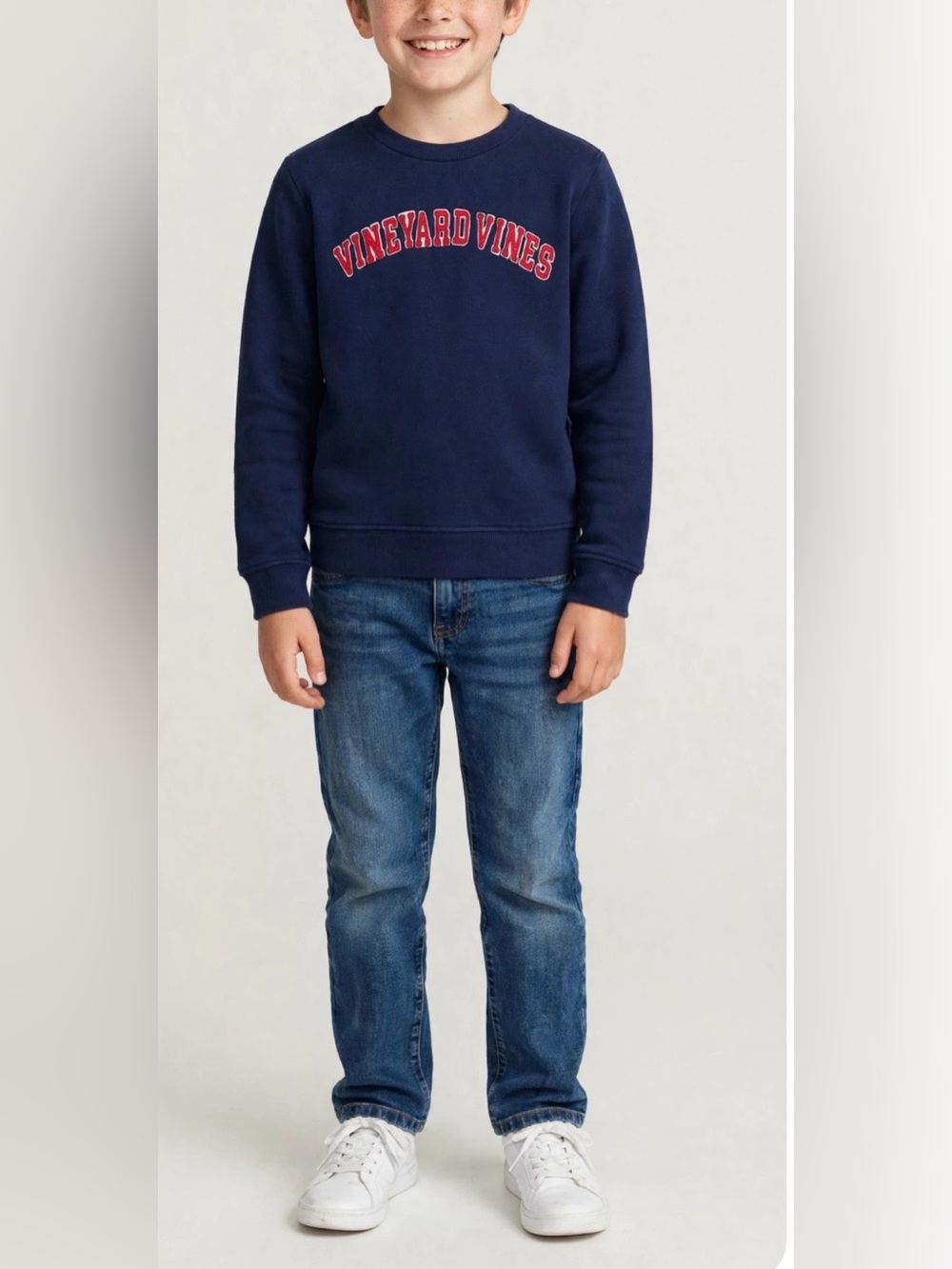 Vineyard Vines Navy Blue Graphic Sweatshirt Size S (8-10)